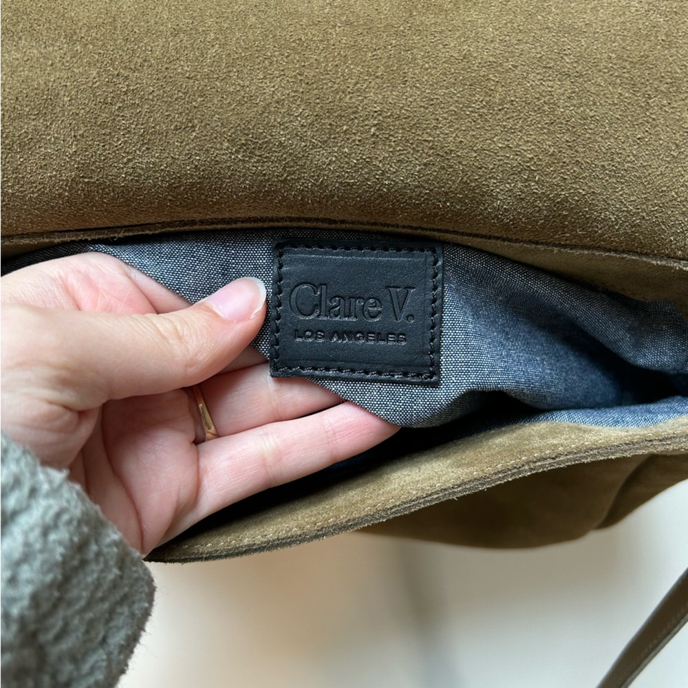 Clare V Louis Oat Suede Turnlock Crossbody - Picture 11 of 12